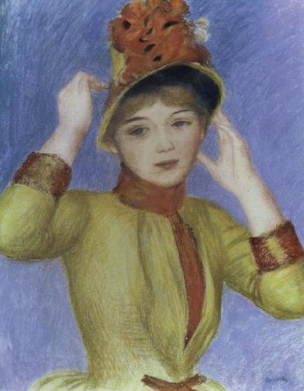 Pierre Renoir Bust of a Woman with Yellow Corsage France oil painting art